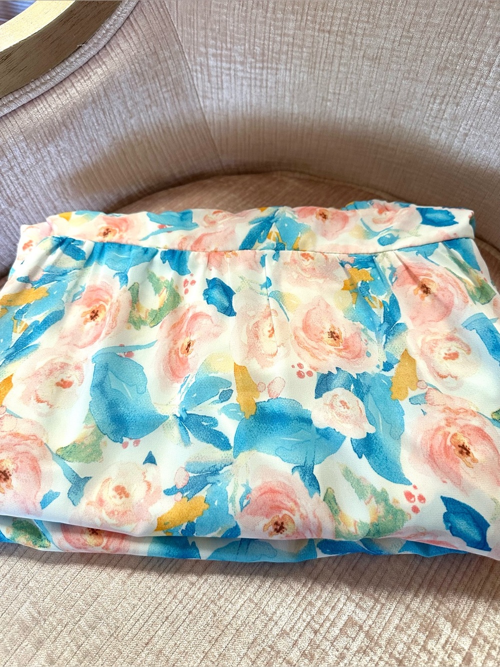 BloomChic Watercolor Floral Midi Dress 2X | Blue Pink Flutter Sleeve Cottagecore - Picture 6 of 8